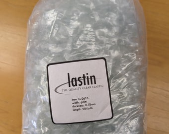 Lastin Clear Elastic - 2 sizes - 6mm 1/4" wide - 3mm 1/8" wide - 0.15mm thick Mobilon - Swimwear Elastic Rubber