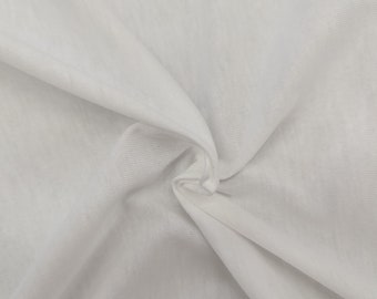 Supima Cotton Lightweight Jersey Fabric White, 1 Yard, Made in USA [4024]