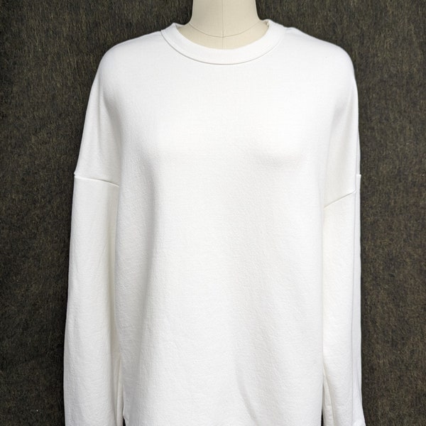 Drop Shoulder Crewneck Sweatshirt | Organic Cotton Fleece PFD PFGD | Gender Neutral | Made in USA
