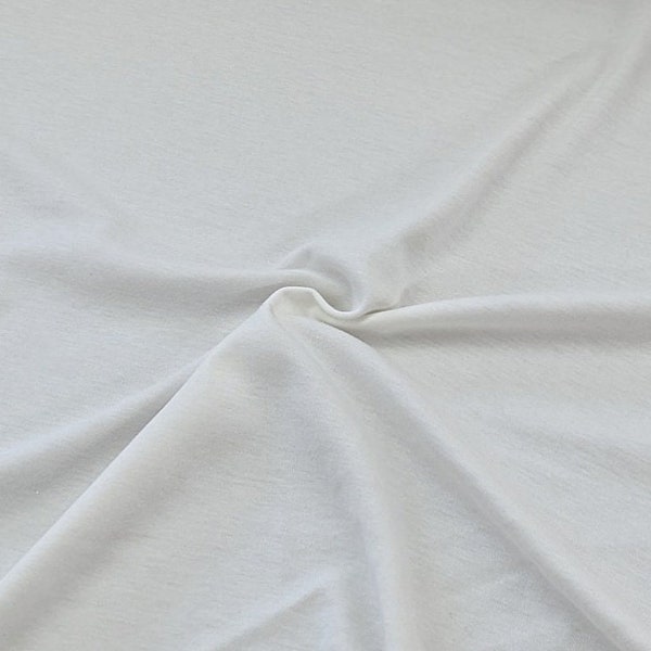 Supima Cotton Interlock Fabric Non-Optical IMPERFECTS White Pima Cotton Fabric with Matching Rib | Made in USA [FPCW-no]
