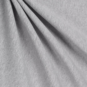 Heavyweight Cotton Jersey Fabric Heather Grey - Made in USA  [FHG]
