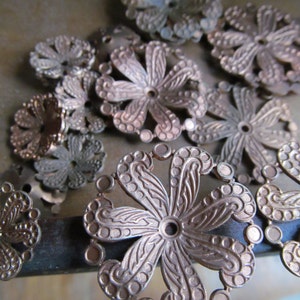 Beautifully Detailed Antique Ginger Brass Flowers
