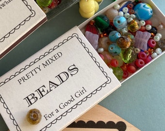 Matchbox Of Pretty Mixed Beads In All Colors For A Good Girl