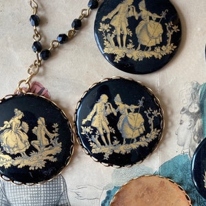 1 vintage glazen cabochon met silhouet... Trouw met me! Met of zonder instelling
