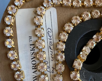 Monet Vintage LARGE STONE 6mm Swarovski  Crystal Rhinestone Chain, 18 Inches