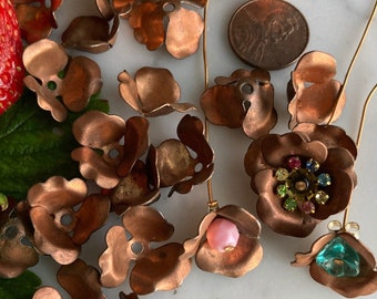 20 Vintage Copper Cup Shaped Metal Flower