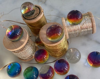 1 vintage Swarovski 14 mm-kristallen vuurbal, rond, niet geboord met platte bodem, art. 4890