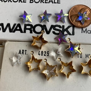 6-Swarovski 10MM Crystal  Stars, Crystal Or AB Crystal, Twinkle Twinkel Little Star, 4 Stars With Settings Or 6 Stars Only