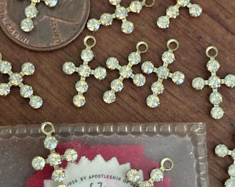 6 Vintage Swarovski Mini-Strasskreuze