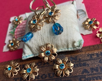 4 Swarovski Blue Zircon 15mm Crystal Flower Finding With Hoops - Etsy