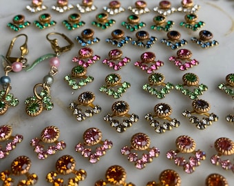 6 Vintage Swarovski Crystals In 9 Sparkling Colors ! 12x12mm, 1/2 Inch
