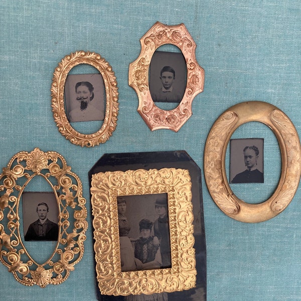 1 Vintage Brass  Frame Assorted Size And Shapes