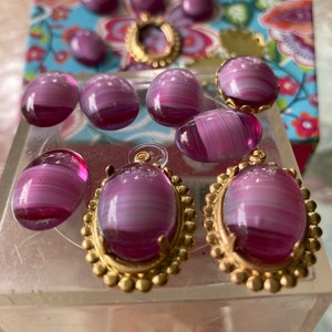 Cabochons allemands vintage en porphyr de 18/13 mm, 6 par annonce sans réglage, avec réglage de la lunette 4 par commande, ou réglage fantaisie 2 par commande