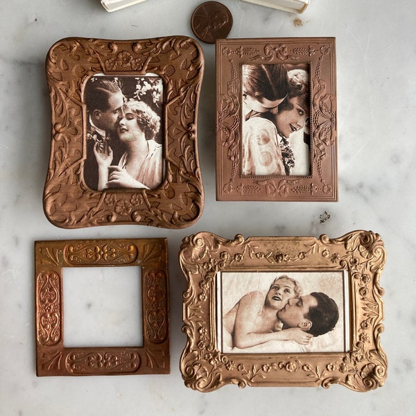 1 Vintage Brass Patina Gorgeous Old World Frames