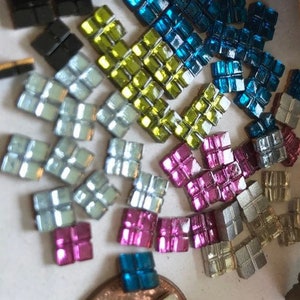 20 Quadrados de vidro vintage de 5 x 5 mm da Áustria