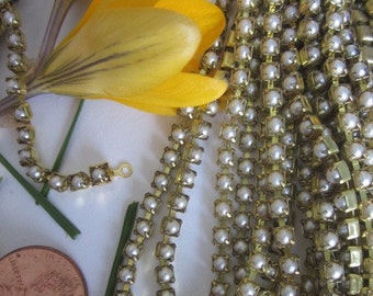 Vintage 4mm Tiny Bumpy Glass Pearl Chain One and A Half Yards - Etsy