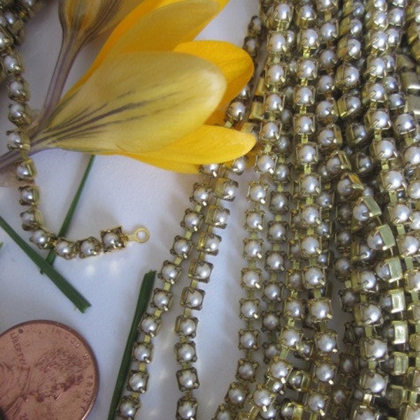 Cadena de diamantes de imitación de perlas vintage