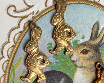 4 Vintage Ridiculously Cute Peter Rabbit Nursery Rhyme Solid Brass Hooped Finding