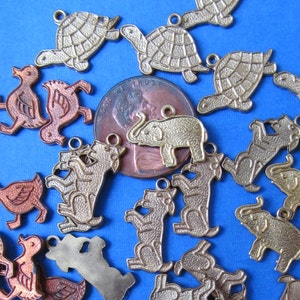 50 Vintage Animals  Charming Charms With Hoops