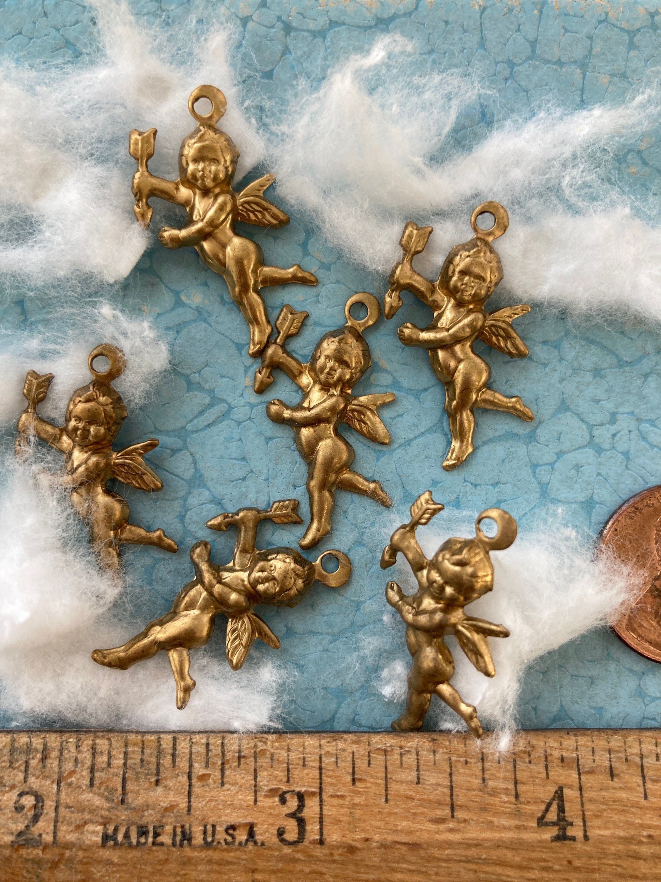 Nude Fairy Charms with Top Loop Oxidized Brass (6) 