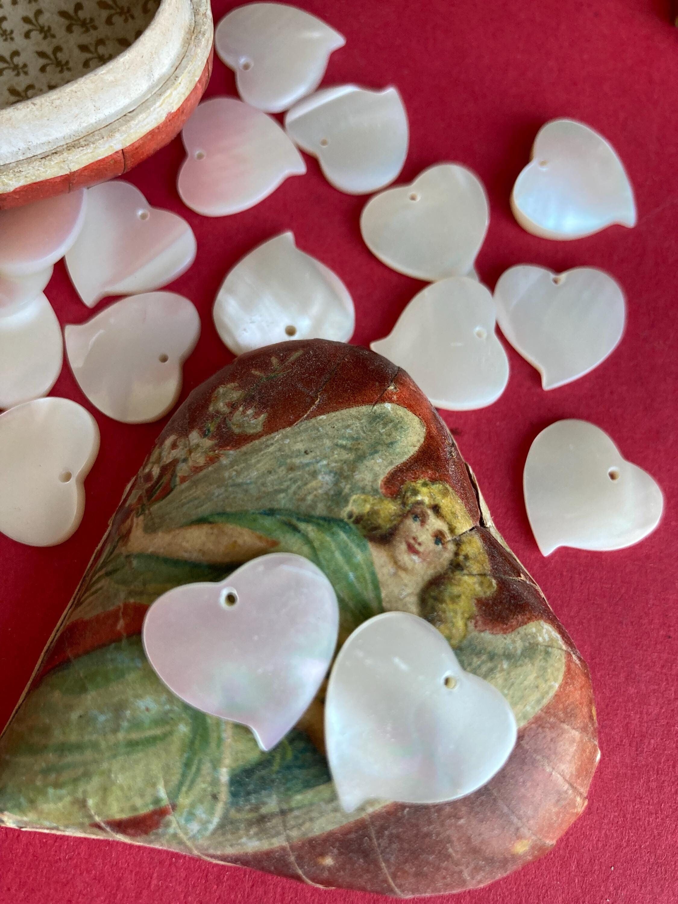 Carved Mother of Pearl Heart - Etsy
