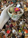 Mixed Lot Upcycle Vintage Jewelry Craft Making Hodgepodge- A 6 ounce bag, A mixture,a variety,assortment, a grab bag of fun and inspiration!