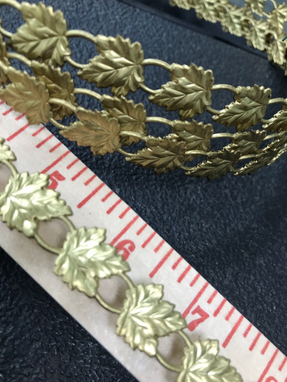 Vintage Bendable Brass Leaf Crown Gallery Wire, Easy to Use for