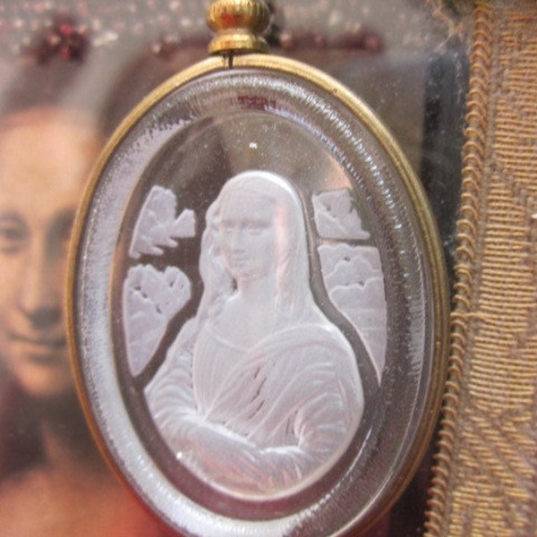 Vintage Mona Lisa Kristall Klar Cabochon In Fassung