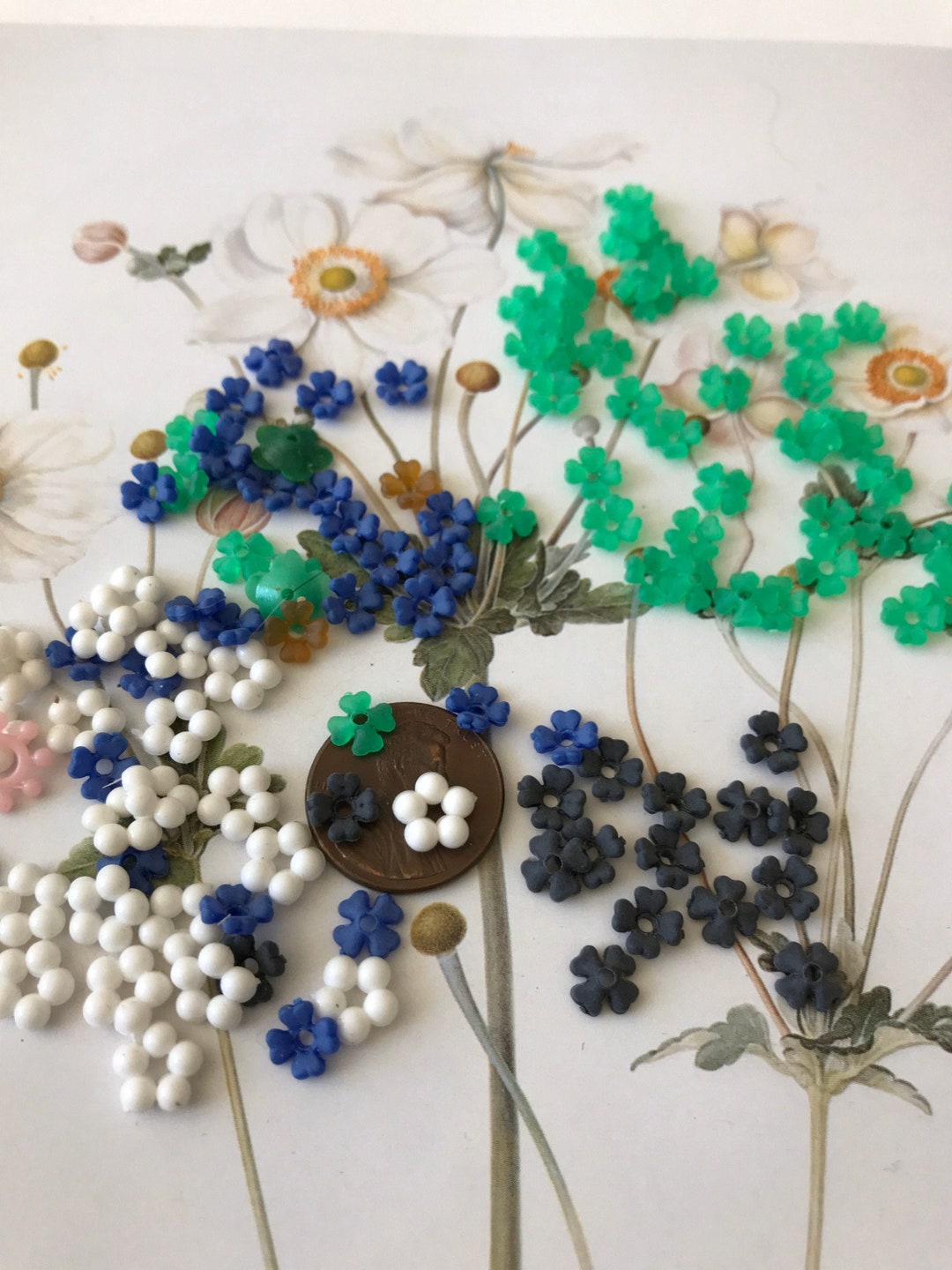 70 Vintage Plastic Flowers Mixed Colors Itty Bitty Teeny Etsy