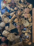 Recycled,Rescued, Retrieved,Relocated, Reinvented Vintage Findings..1/2 cup, Large One Of A Kind Special Findings!