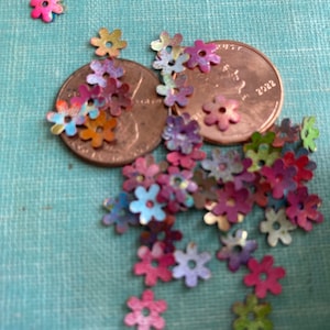 30 Really Really Really Tiny Painted Brass Daisy Flowers image 3