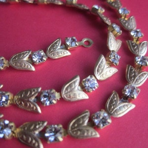 Swarovski Crystal And Lily Leaf  Rhinestone Chain