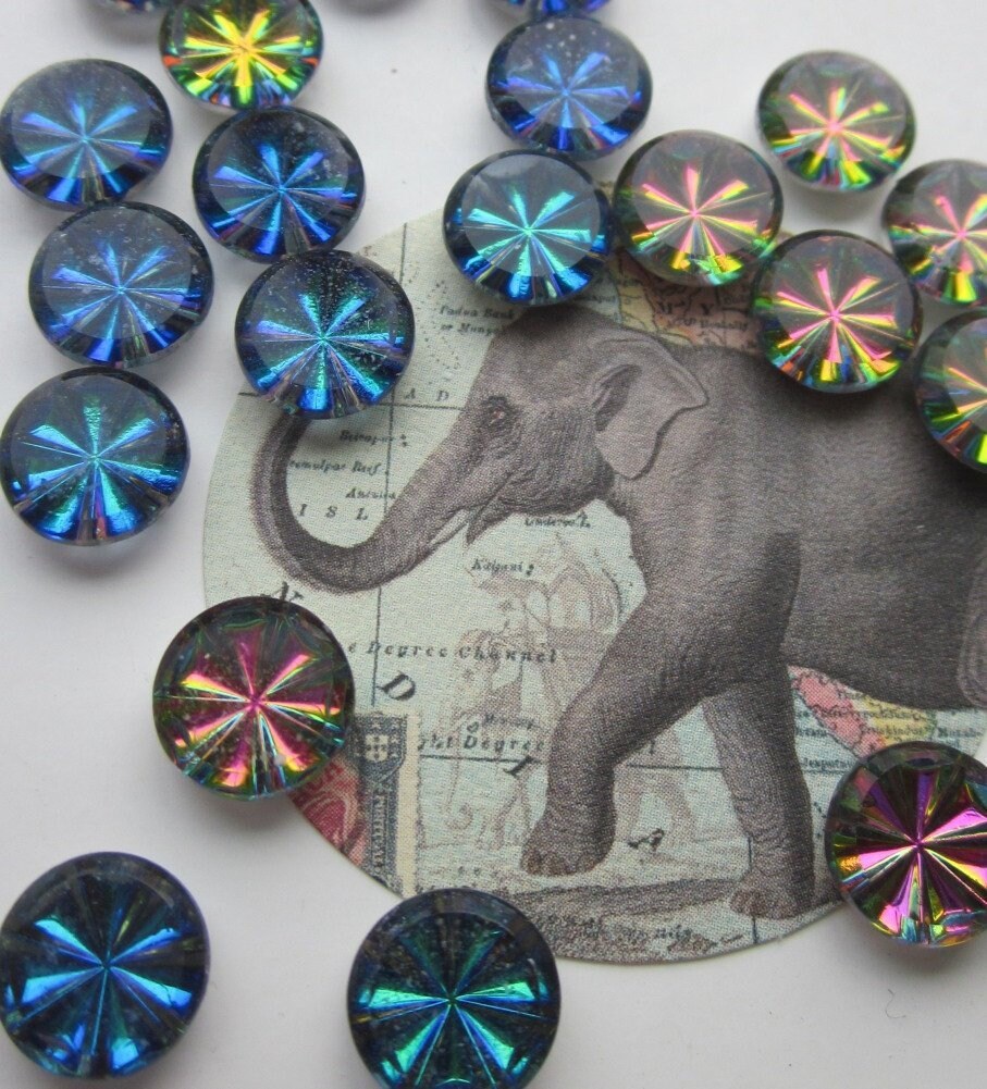 Vintage Western German Helio Reflective  Cabochons