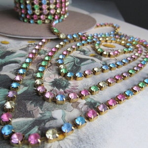 Swarovski SHINY Multicolor Strass Kette-zwei Größen 3 mm oder 6 mm, 18 Zoll