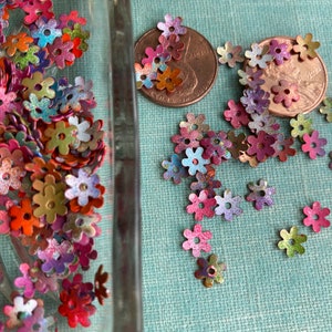 30 Really Really Really Tiny Painted Brass Daisy Flowers image 5