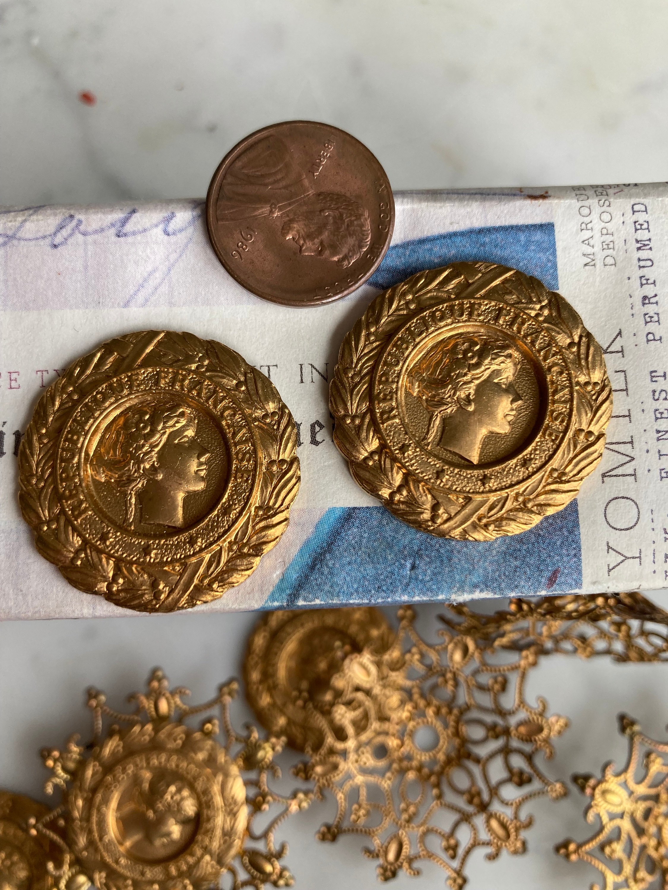 Republique francaise gold coin necklace - Etsy 日本