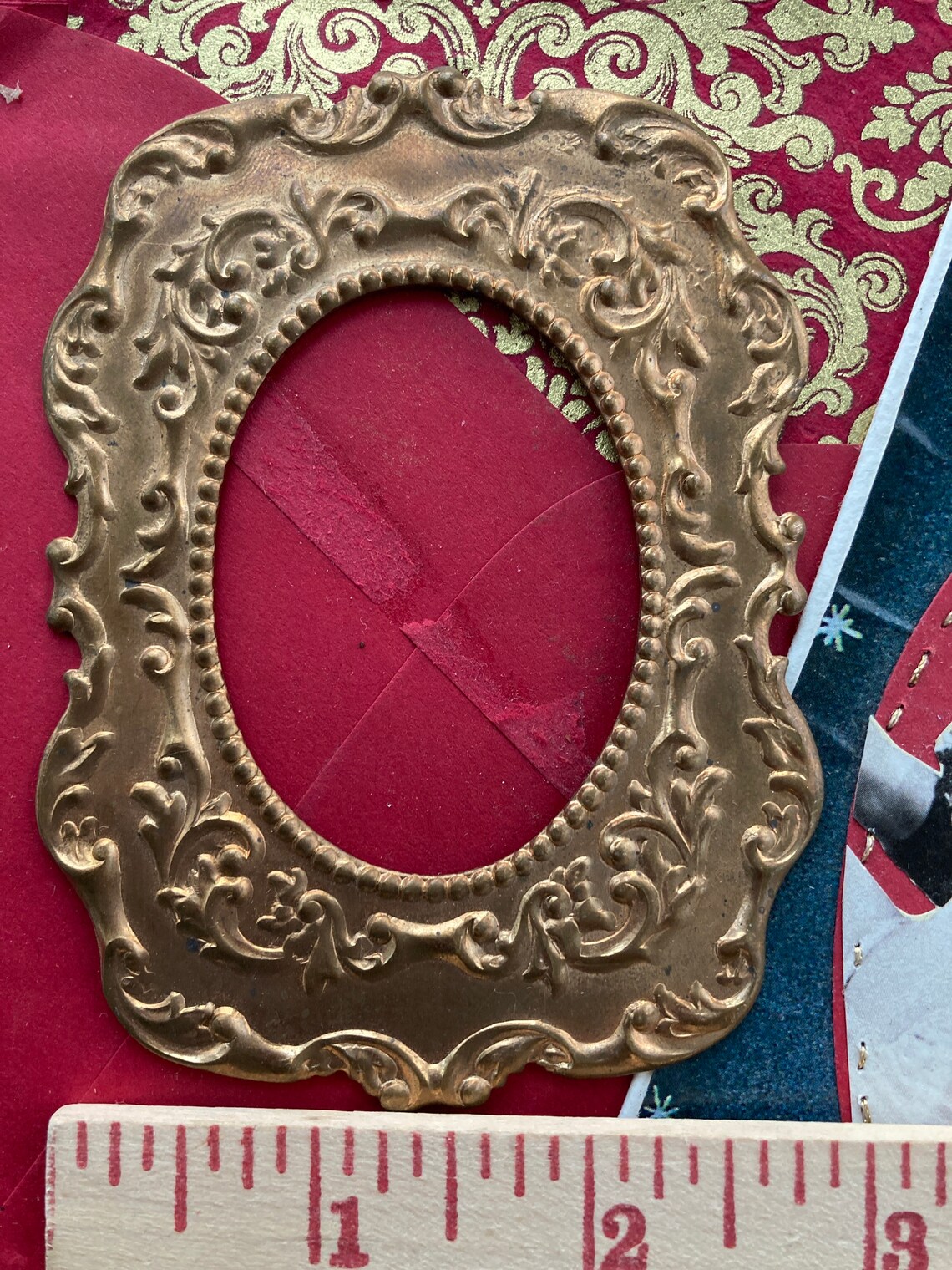 1 Vintage Brass Frame With Saloon Style Design, 4x3 Inches (75x100mm ...