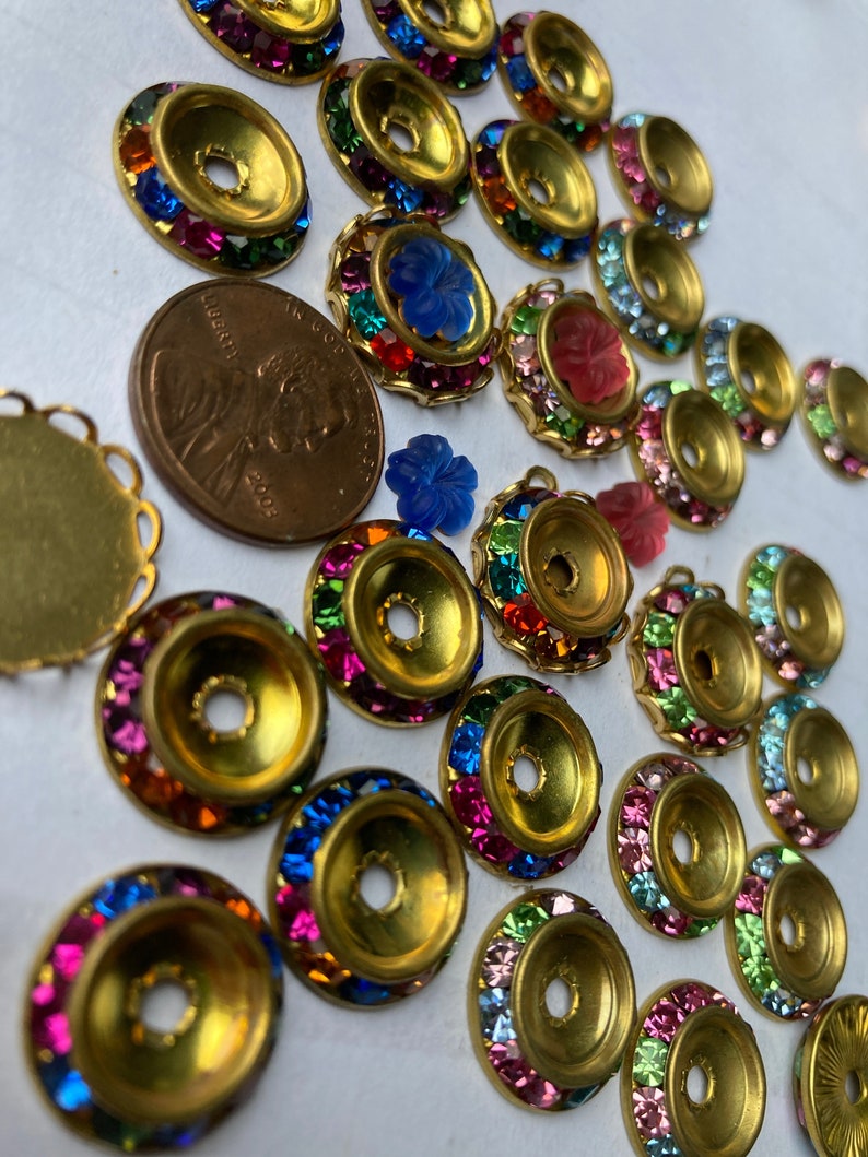 6 Swarovski Rhinestone Settings, 