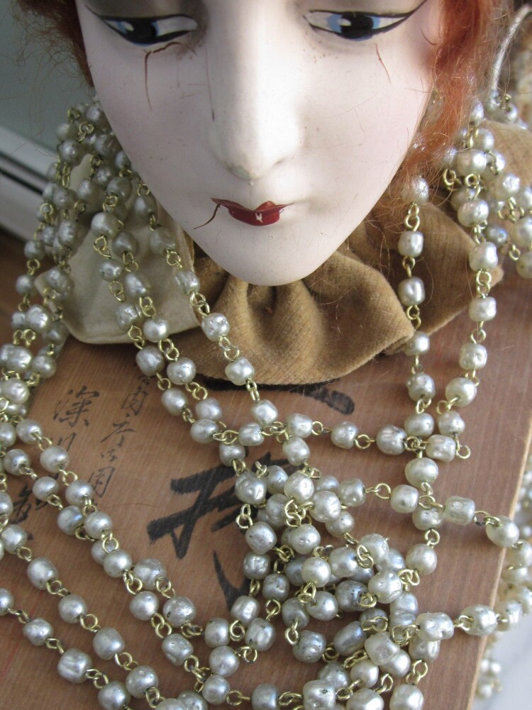 Vintage 4mm Tiny Bumpy Glass Pearl Chain- One and A Half Yards!!!! - Etsy