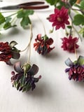 Vintage Copper Columbine Flower Kit With 2 1/2 Inch Wire Stems, Multilayered Wild Flower