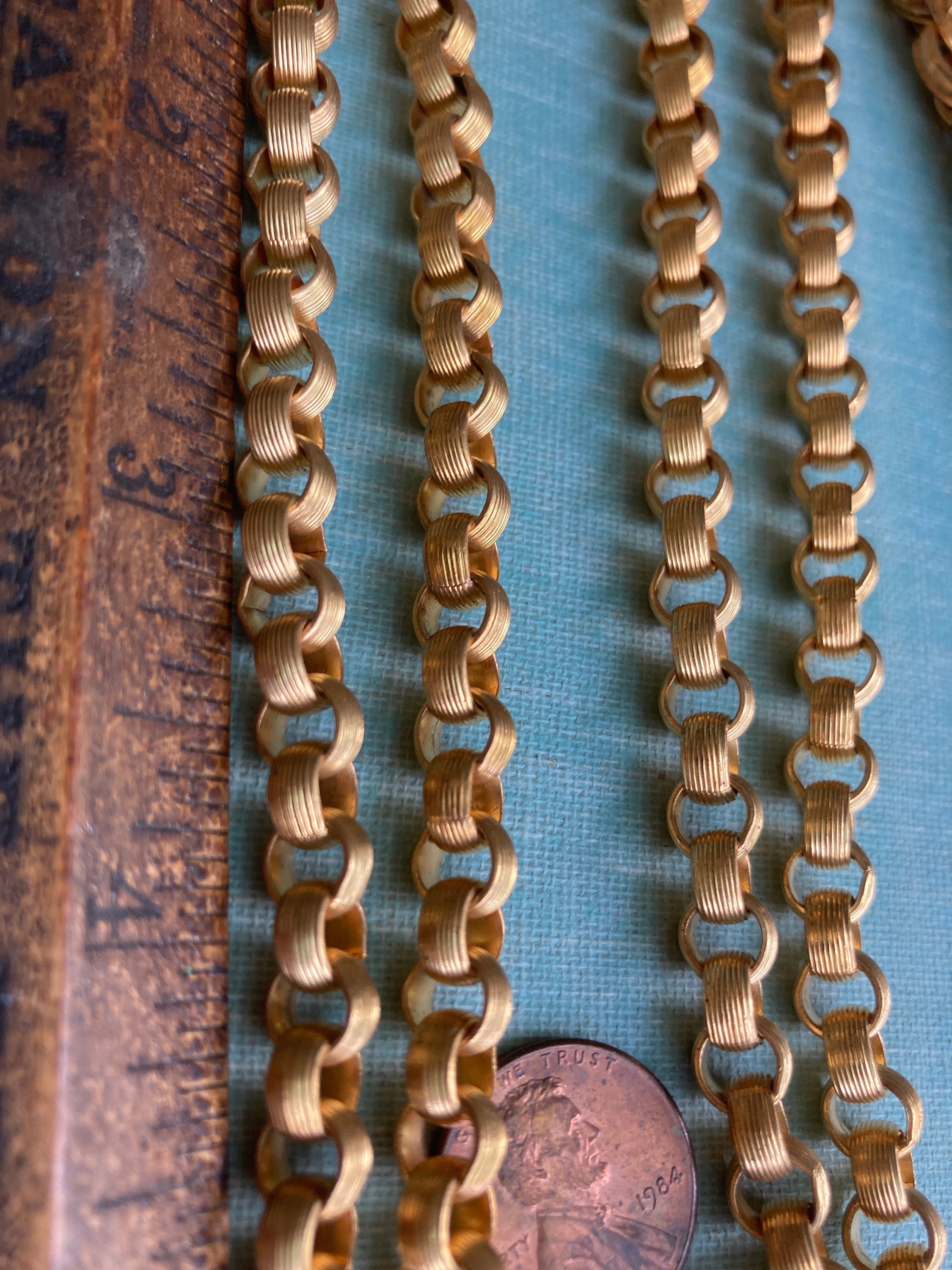 90s Rope Chain Rare and Gorgeous Vintage Linked Rope Brass Chain, Perfect Thick ...