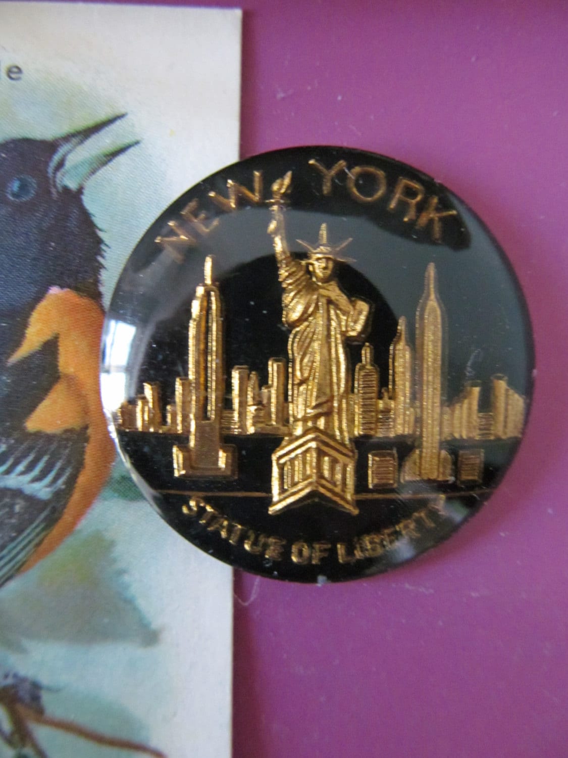 Vintage NEW YORK Statue Of Liberty Cabochon