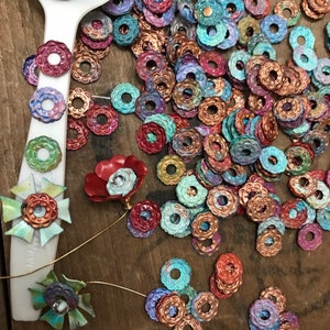 30 Flat Shabby Chic Cherrios Bead Caps image 10