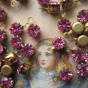 Vintage Swarovski Pink Crystal With Hoop image 1