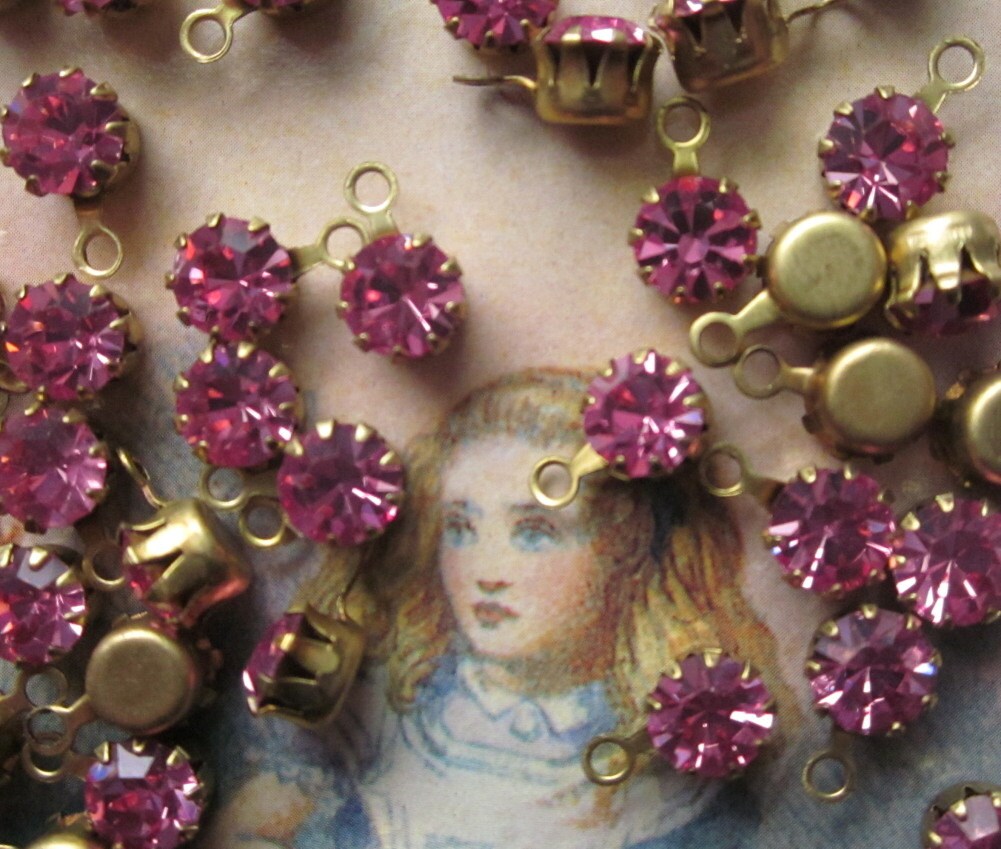 Vintage Swarovski  Pink Crystal With Hoop