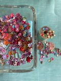 30 Really Really Really Tiny Painted Brass Daisy Flowers