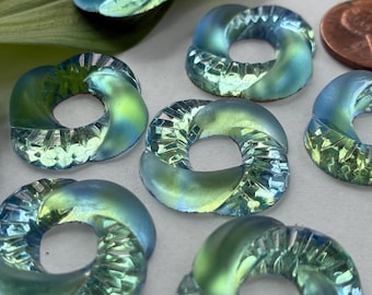 2 Vintage Givre Two Tone Knot Design Glass Cabochon, 21mm