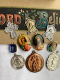 Vintage Assorted Religious Charms And Cabochons