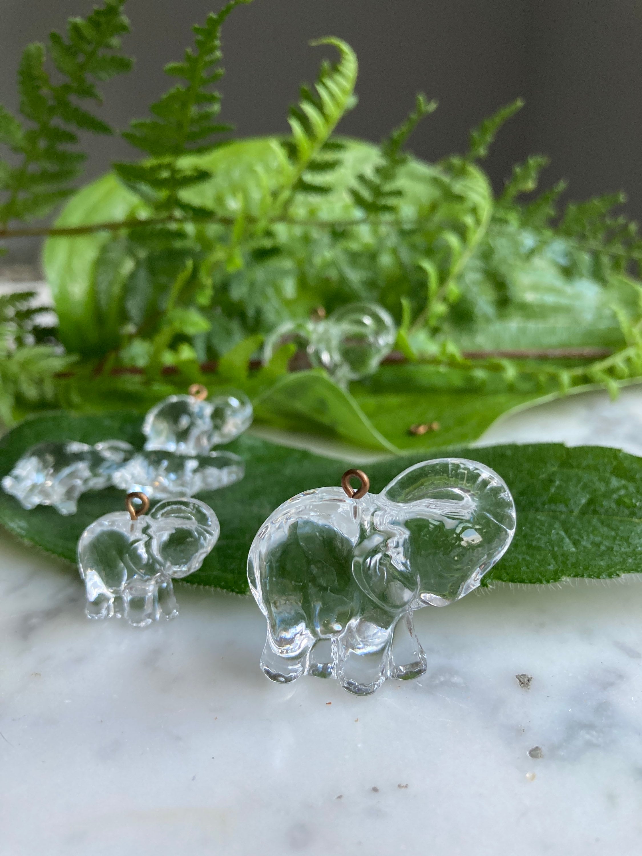 ヴィンテージのスワロフスキー製エレファントクリスタルガラス2個