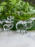 2 Vintage Swarovski Elephant Crystal Glass, Mom & Baby Size, sent with 2 tops to be glued in